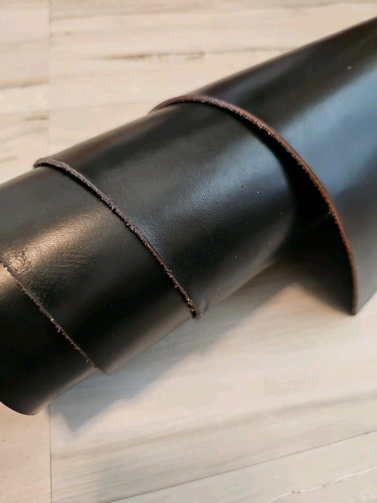5-6oz BLACK TOOLING ENG-BRIDLE LEATHER HIDE S-BEND PANEL/SHEET/SCRAP/BELT 9+sqf