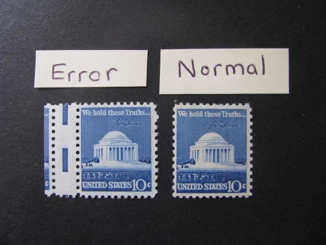 US Stamp Scott # 1510 Full Gutter Error.....Free International Shipping!