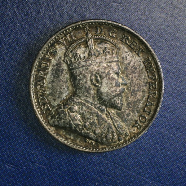 1902 Canadian 5 Cent Silver XF-AU
