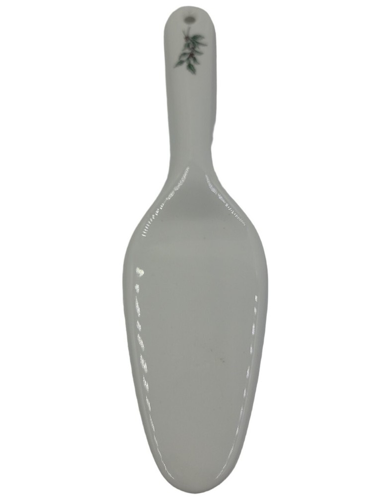 Vintage Ceramic Holly Christmas Cake Knife Server EUC