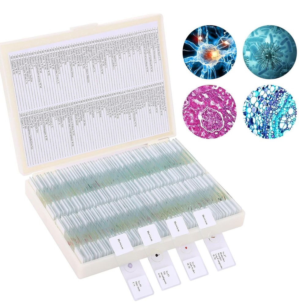 Educational 120 Slide Microscope Set: Ideal for Kids & Science Enthusiasts!
