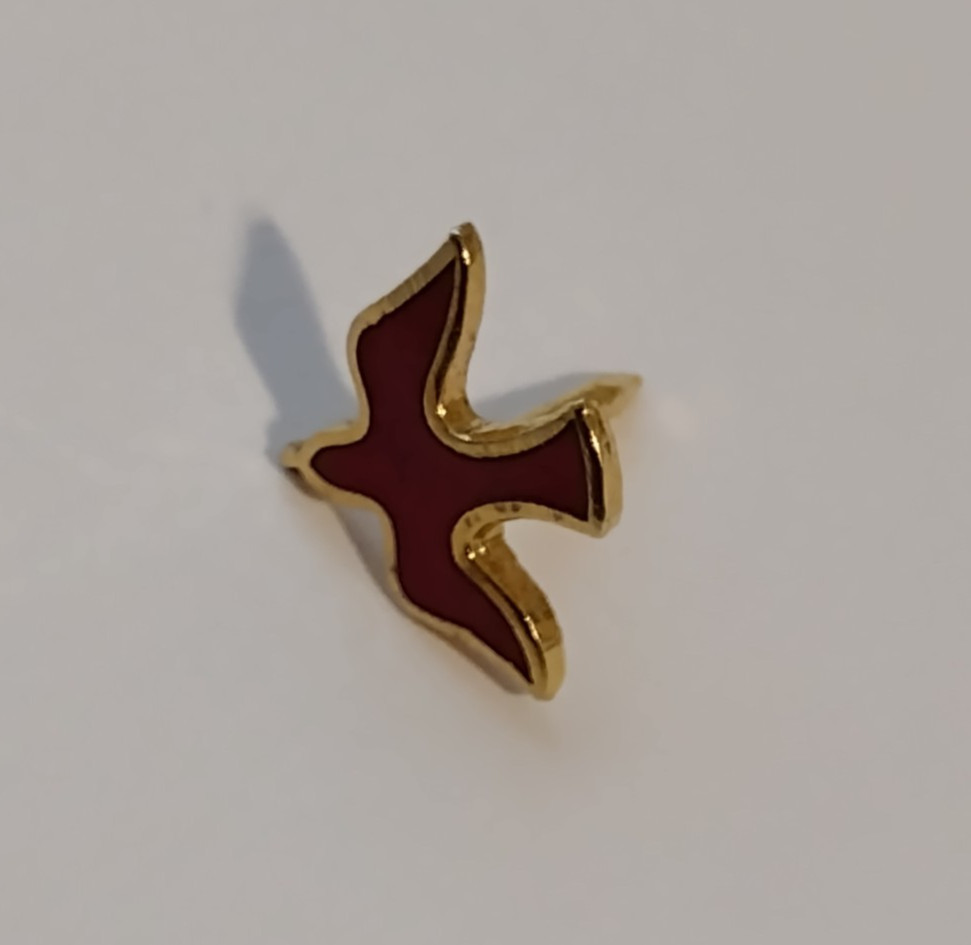 Tiny Red Dove Bird Tack Pin
