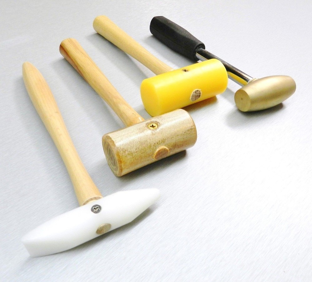 Hammers & Mallets Non Marring Forming Metals Set 4 - Nylon Plastic Rawhide Brass