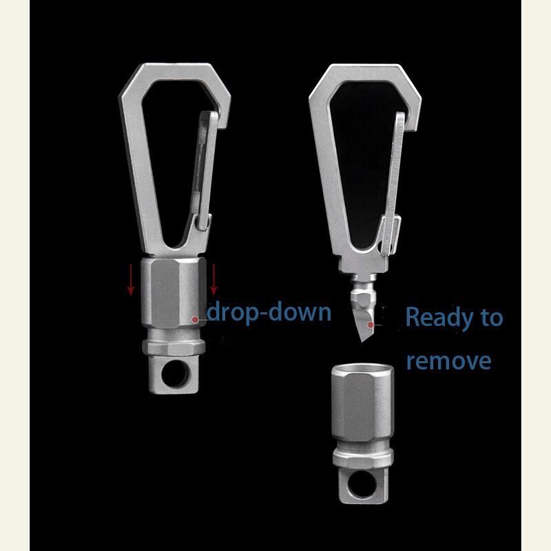 Multi-function Titanium Alloy Keychain Dual Quick Release Rotating Tool Keyring