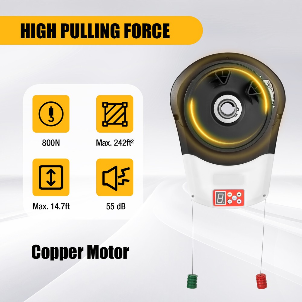 Automatic Garage Roll Up Roller 100W Door Opener Motor w/ Remote Control Motor