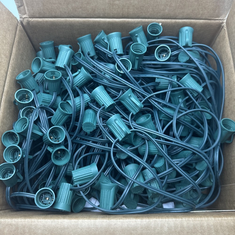 C9 Light Strand Set 100 FT EACH For E17 Socket- Green String Light
