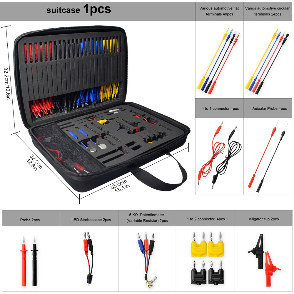 92PCS Multimeter Test Leads Kit Electronic Tool With Alligator Clip Probe Device