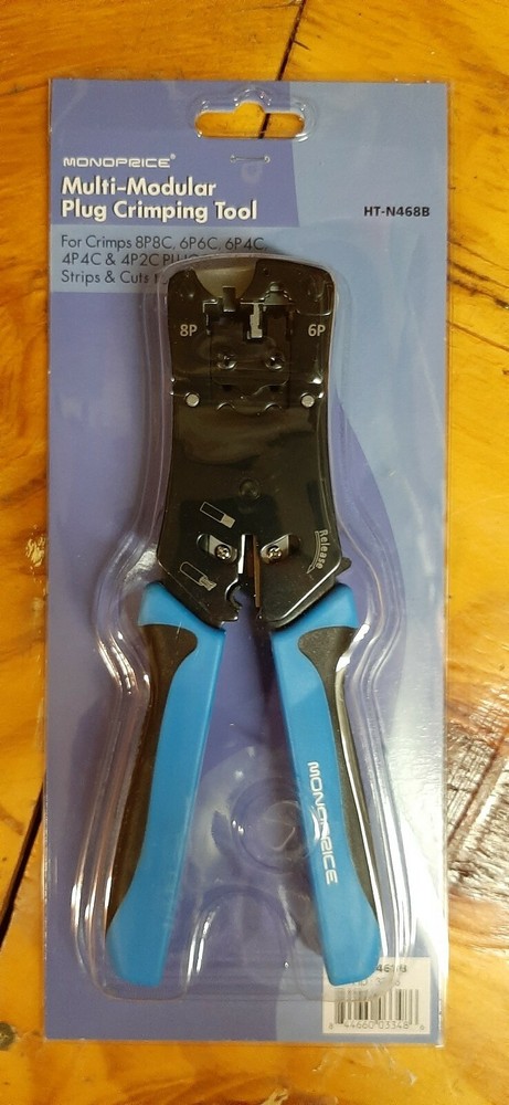 Monoprice Multi-Modular Plug Crimps, Strips, and Cuts Tool [HT-N468B]