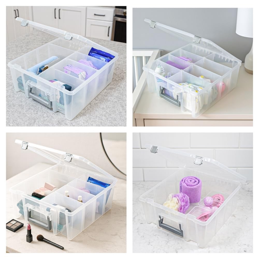 Super Satchel Double Deep Compartment Box - Art Storage with 8 Removable Comp...
