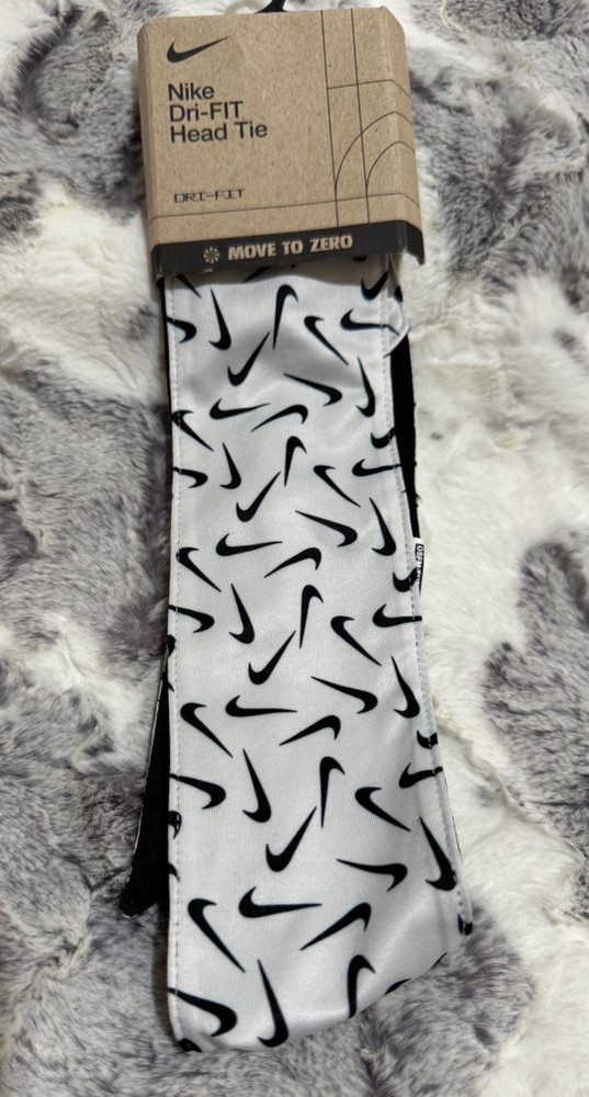 Nike Dri-Fit Head Tie - Black and White - OSFA