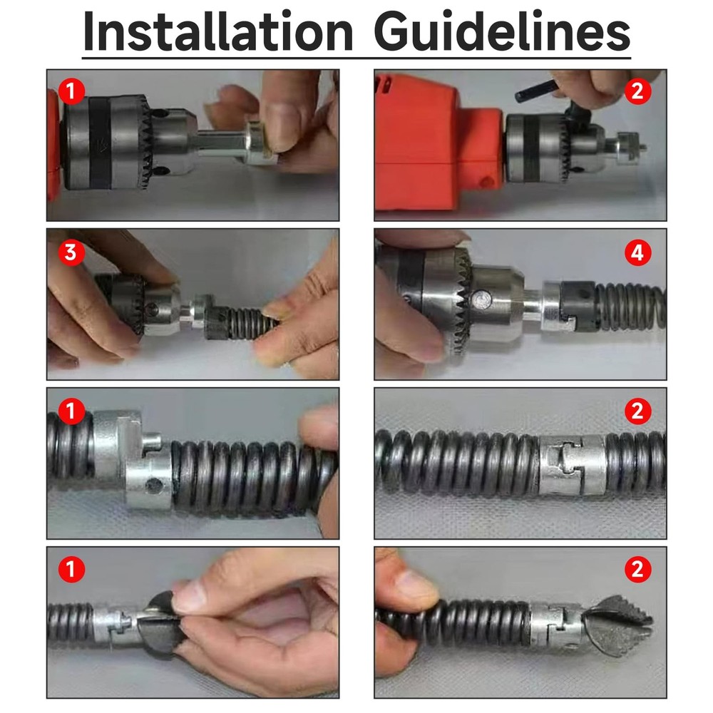 7Pcs Drain Cleaner Combination Cutter Head Set, 16mm 6