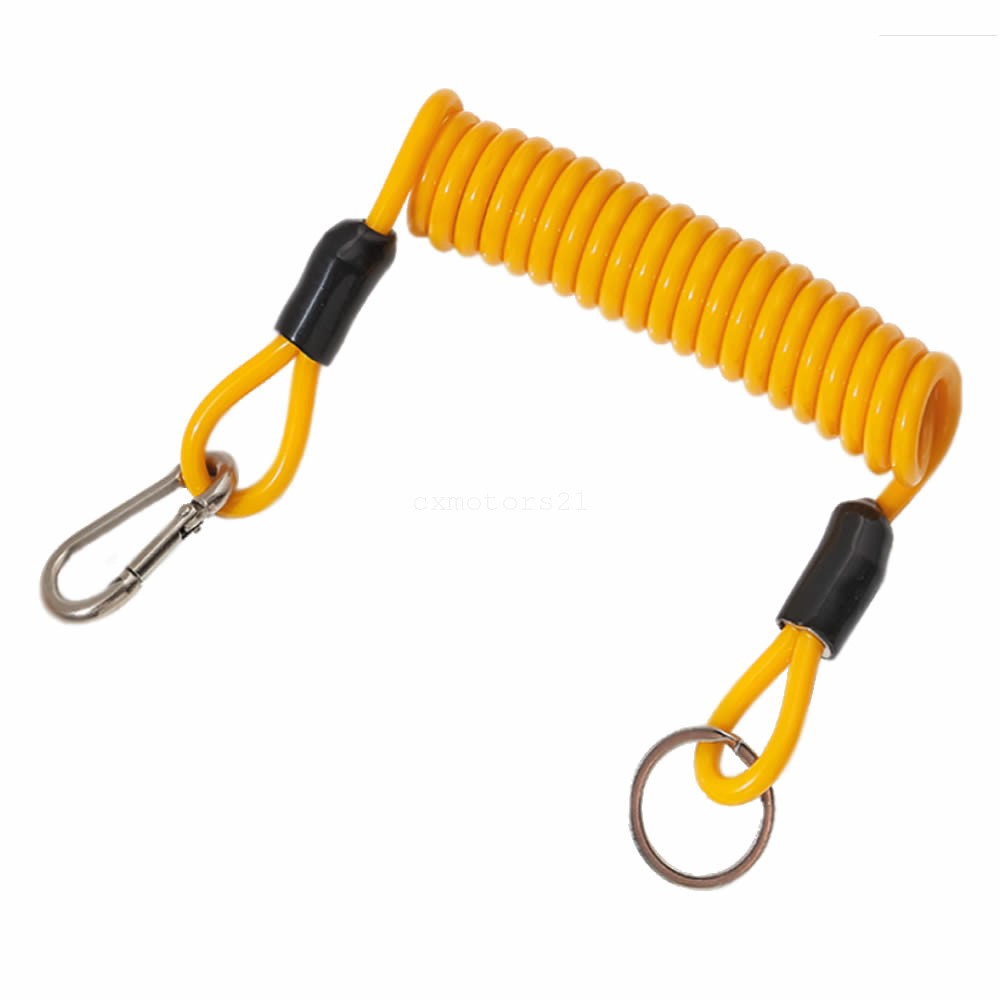 Emergency Breakaway Lanyard Trailer Safety Cable Coiled 6FT for RV Camper Boat