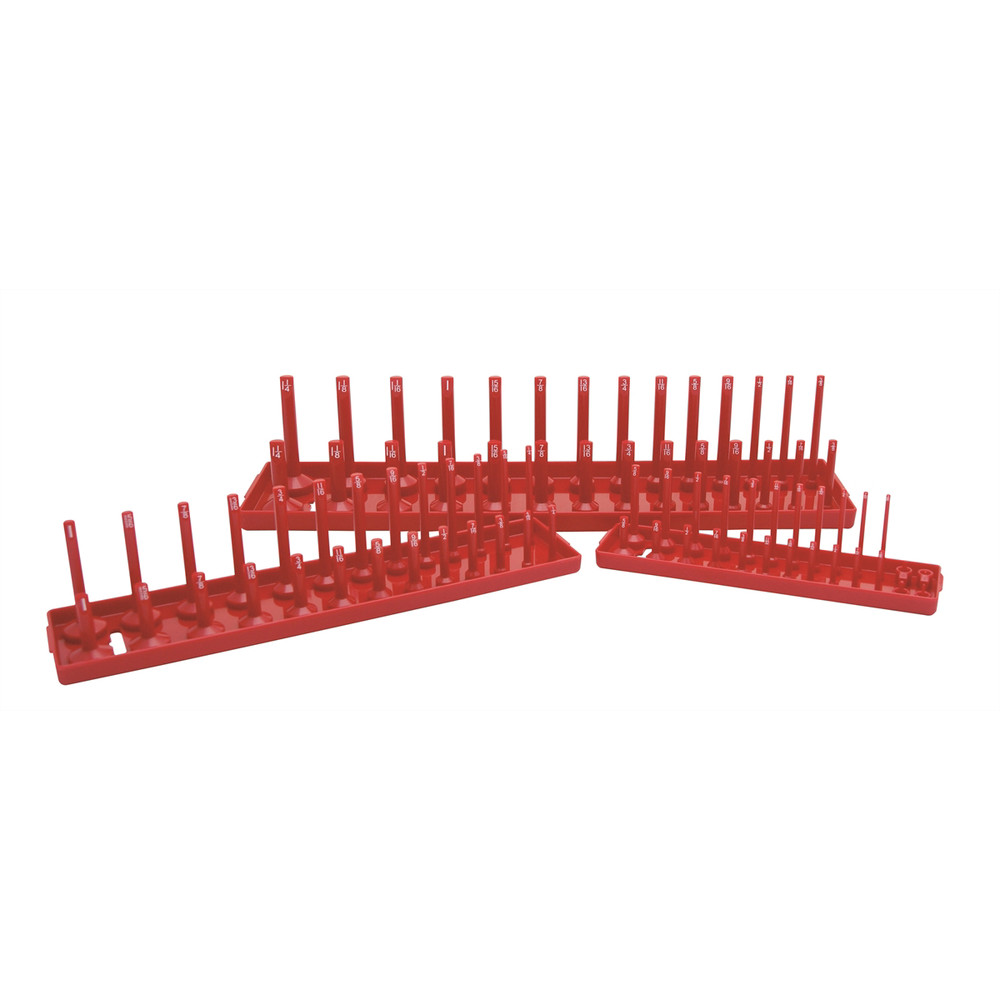 K Tool International Socket Holder Set 3 Piece SAE Red 72470