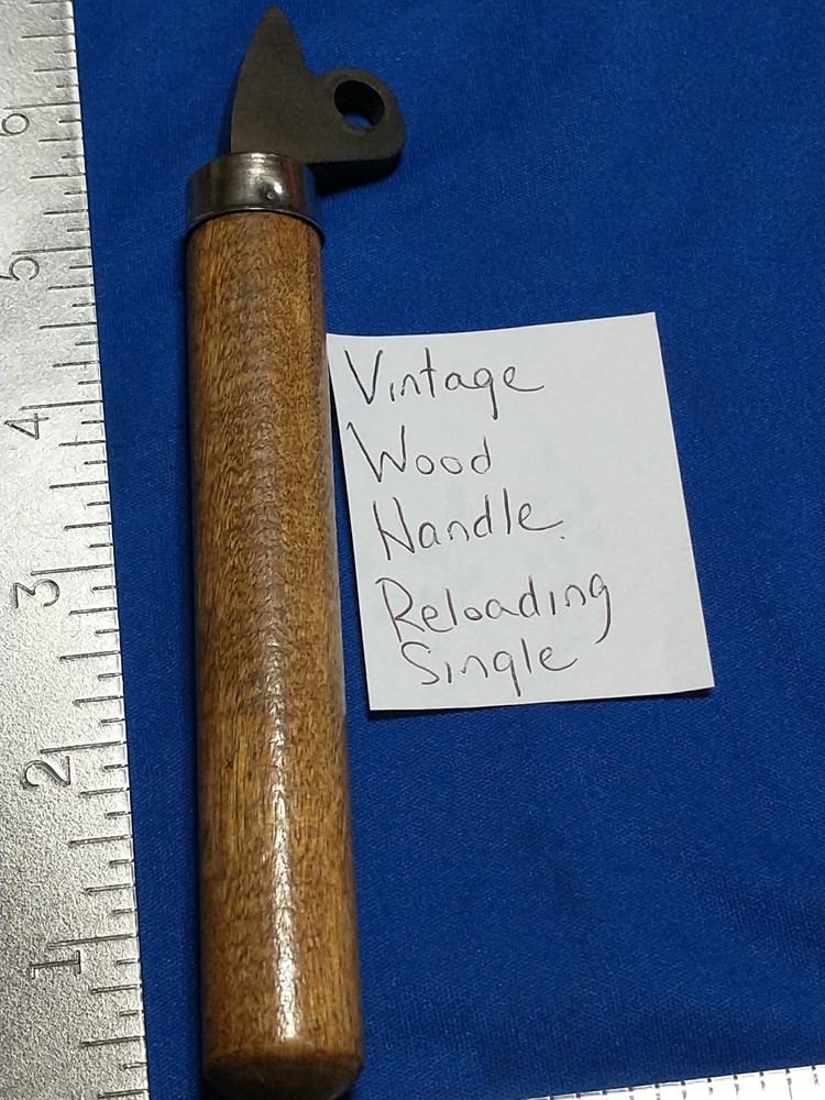 VINTAGE WOOD HANDLE RELOADING? SINGLE HANDLE 6 1/4"