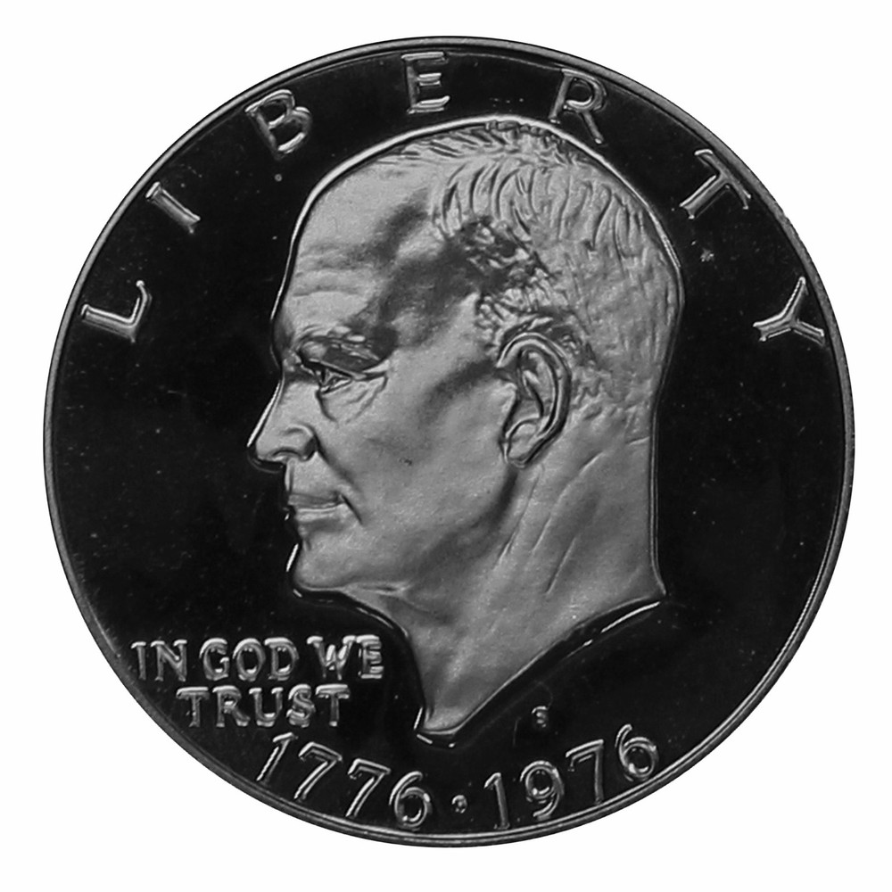 1976 S Eisenhower Dollar Type 1 & Type 2 Gem Deep Cameo CN Clad Proof