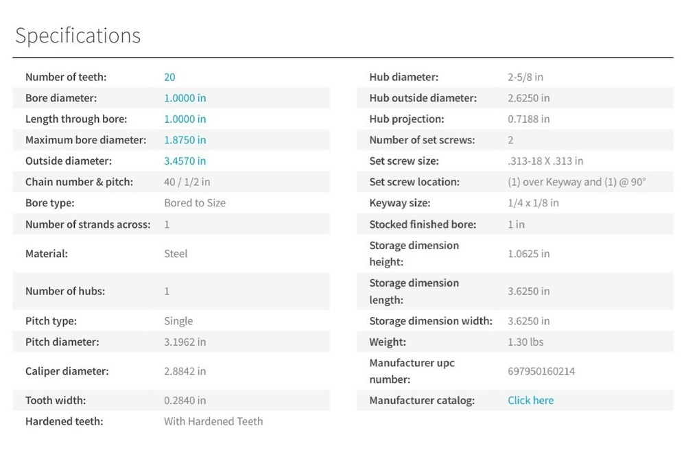 Martin 40BS20HT 1 Sprocket