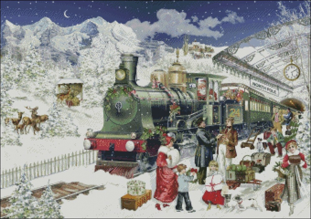 Chart Needlework DIY - Counted Cross Stitch Patterns - The Christmas Express