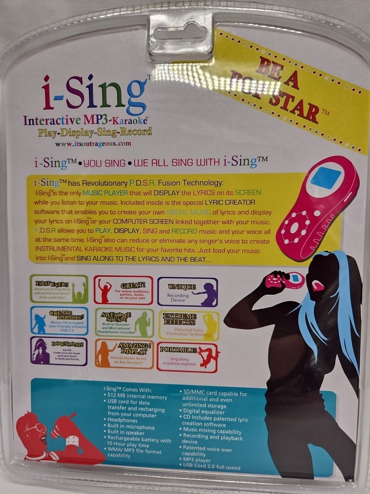 I-Sing Interactive MP3 Karaoke Player CD Software Outrageous! Cellavision NEW