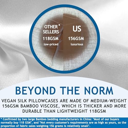 Pillow Cases - 100% Viscose Derived from Bamboo - Cooling Queen White