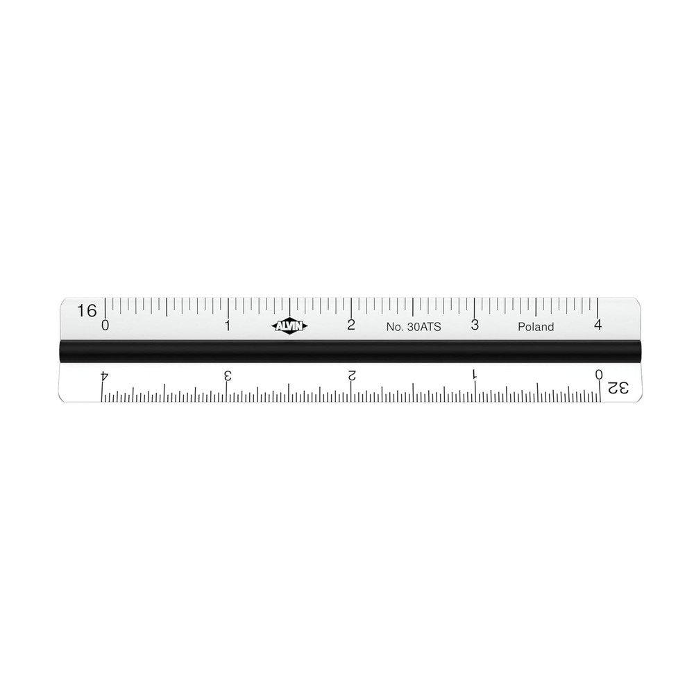 30ATS Mini Aluminum Architect Triangular Scale Ruler, Drawing and Design Tool...
