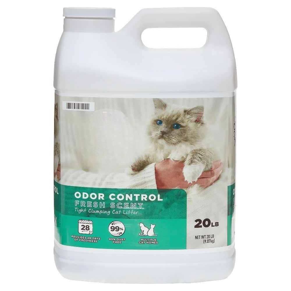 (4 pack)Scoopable Tight Clumping Cat Litter, Fresh Scent, 20 lb
