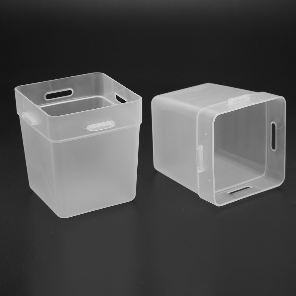 2 Pcs Desktop Storage Box Frosted White Stackable and Stitchable Combination
