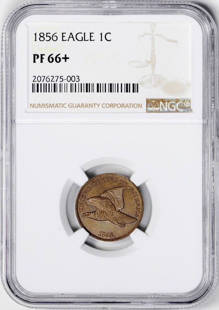 1856 FLYING EAGLE 1C NGC PR 66+