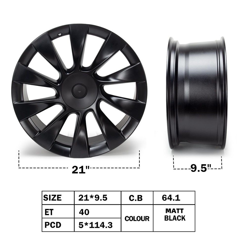 21x9.5 Wheel Fits 2020-2023 5x114.3 Bolt Pattern ET40 Offset