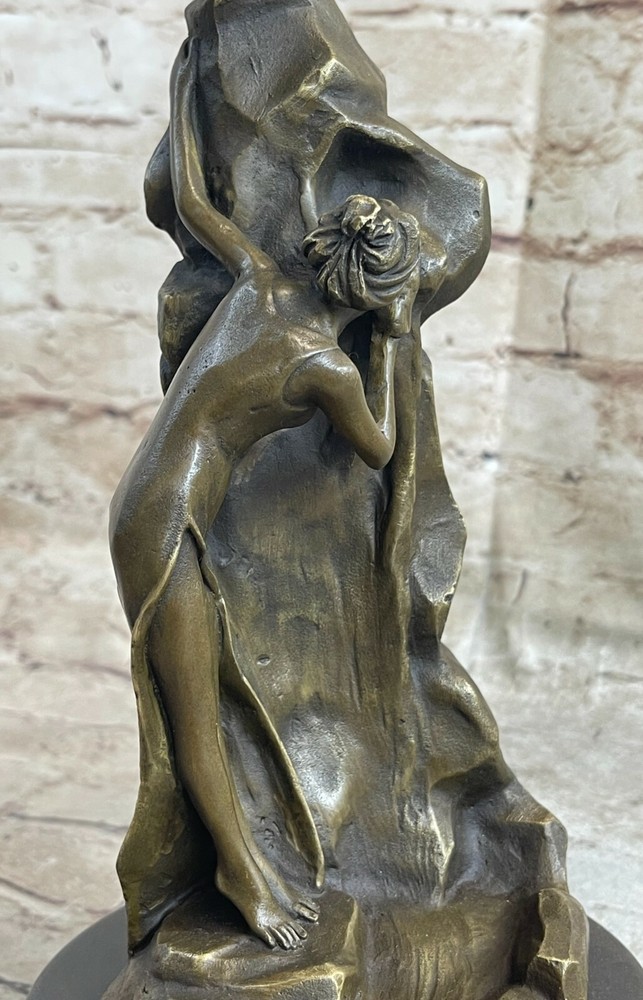 Hand Made Sexy Lady Behind Wall Made by Lost Wax Method 100% Solid Bronze
