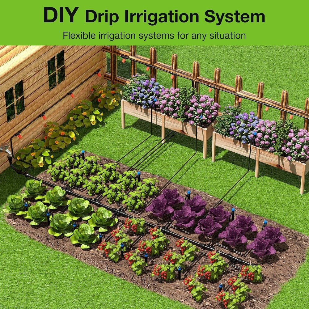 Greenhouse Micro Drip Irrigation Kit - 226ft Automatic Watering System