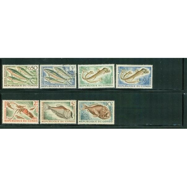 Congo Fishes , 7 stamps