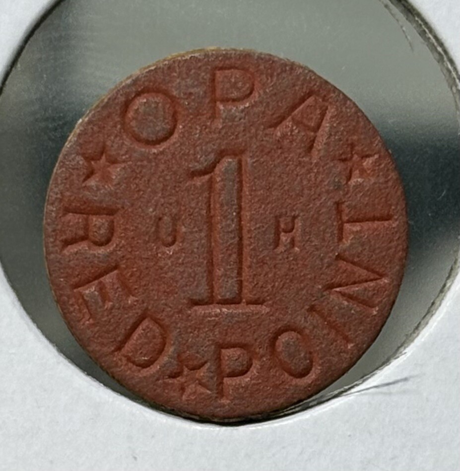 Opa Red Point UH WWII US Ration Token