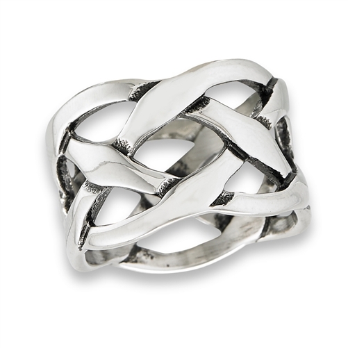 STAINLESS STEEL CELTIC WEAVE RING 15mm