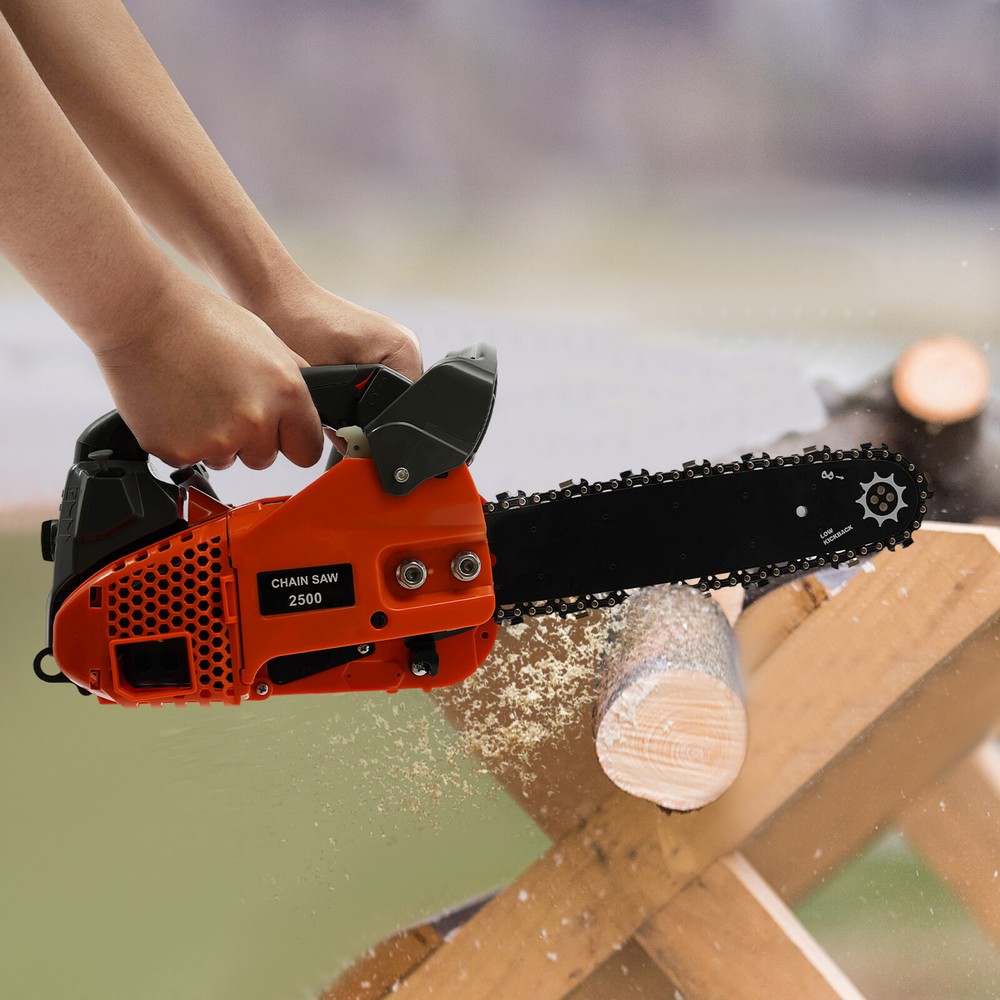 2-Stroke Top Handle Gasoline Engine Chainsaw 1.22hp 25.4cc Manual Start Machine
