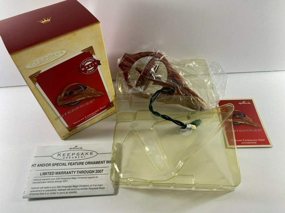2004 Hallmark Keepsake Magic Christmas Ornament Vulcan Command Enterprise Ship