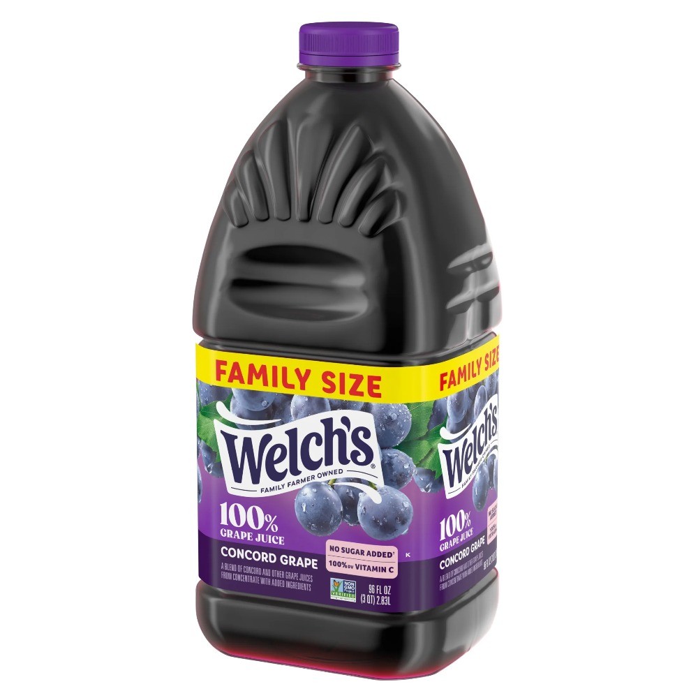 (3 pack) Welch's 100% Grape Juice, Concord Grape, 96 fl oz Bottle