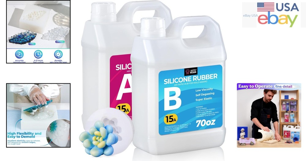 Liquid Silicone Mold Making Kit 140oz Clear Rubber for DIY Projects