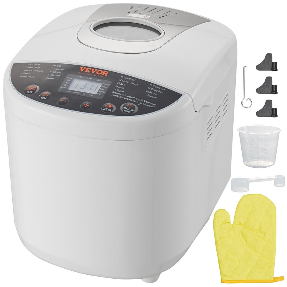 Bread Maker, 19-in-1 2LB Dough Machine, Nonstick Ceramic Pan Automatic Breadmake
