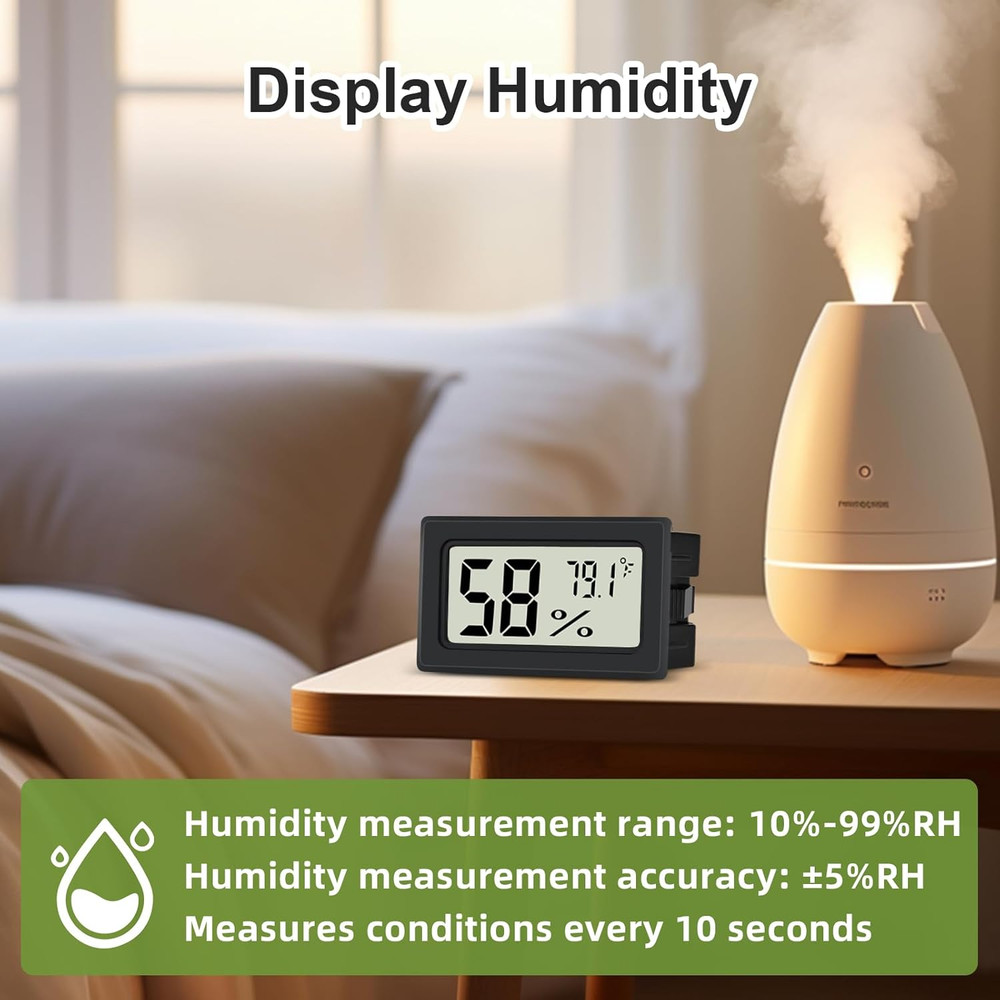 Humidity Meter Indoor Thermometer 6-Pack Mini Digital Thermometer Hygrometer Ind