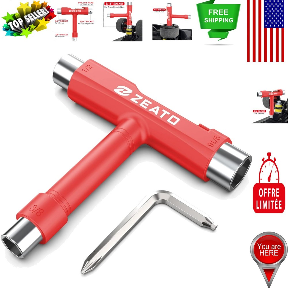 Versatile Portable Skate Tool Set - Includes Allen Key & Phillips Head Wrench