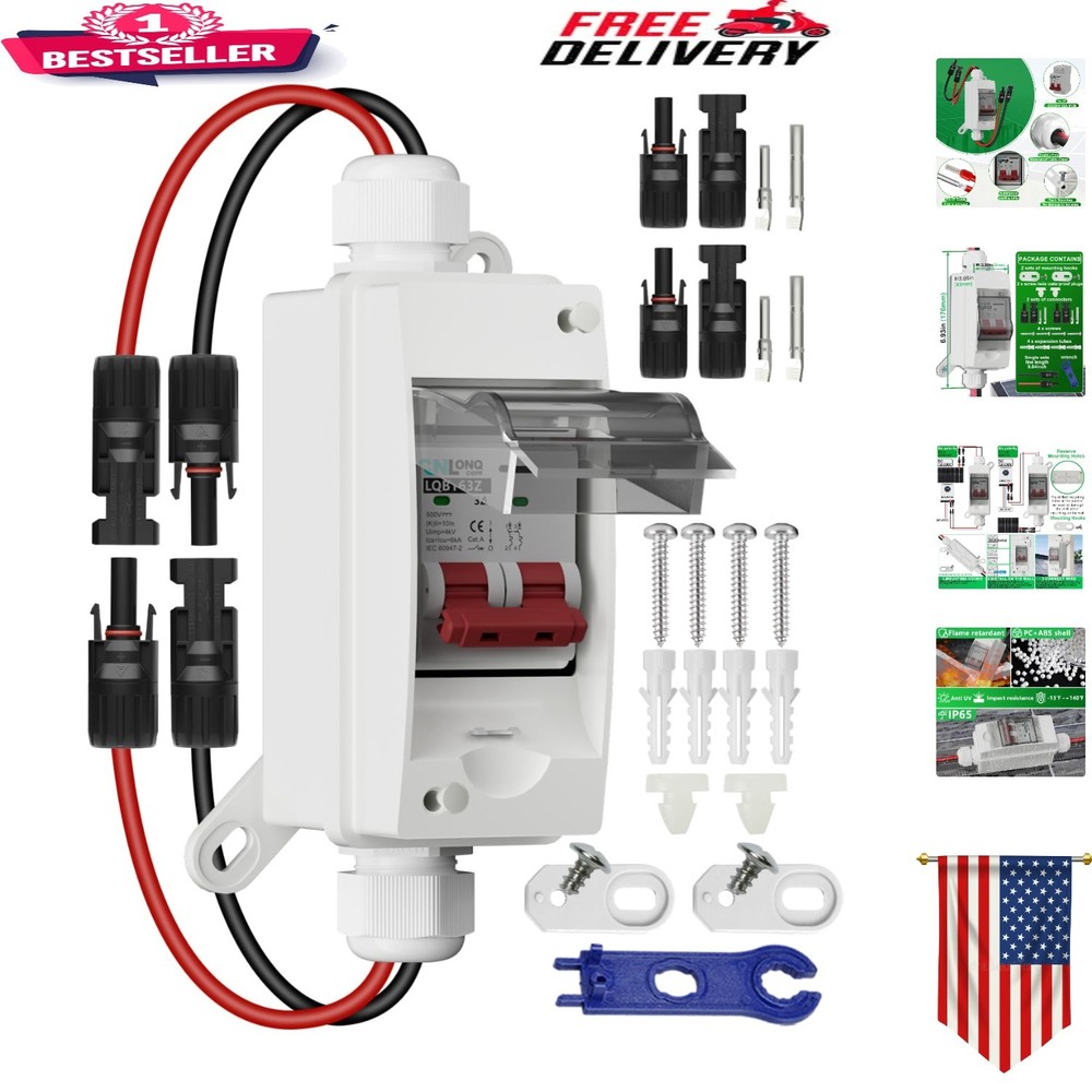 32A Solar Panel Disconnect Switch with  Waterproof Box for Safe PV Systems