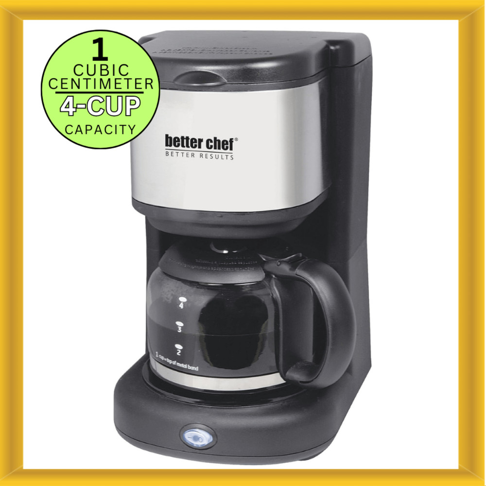 Better Chef 4-Cup Stainless Steel Coffeemaker with Removable Micromesh Filter