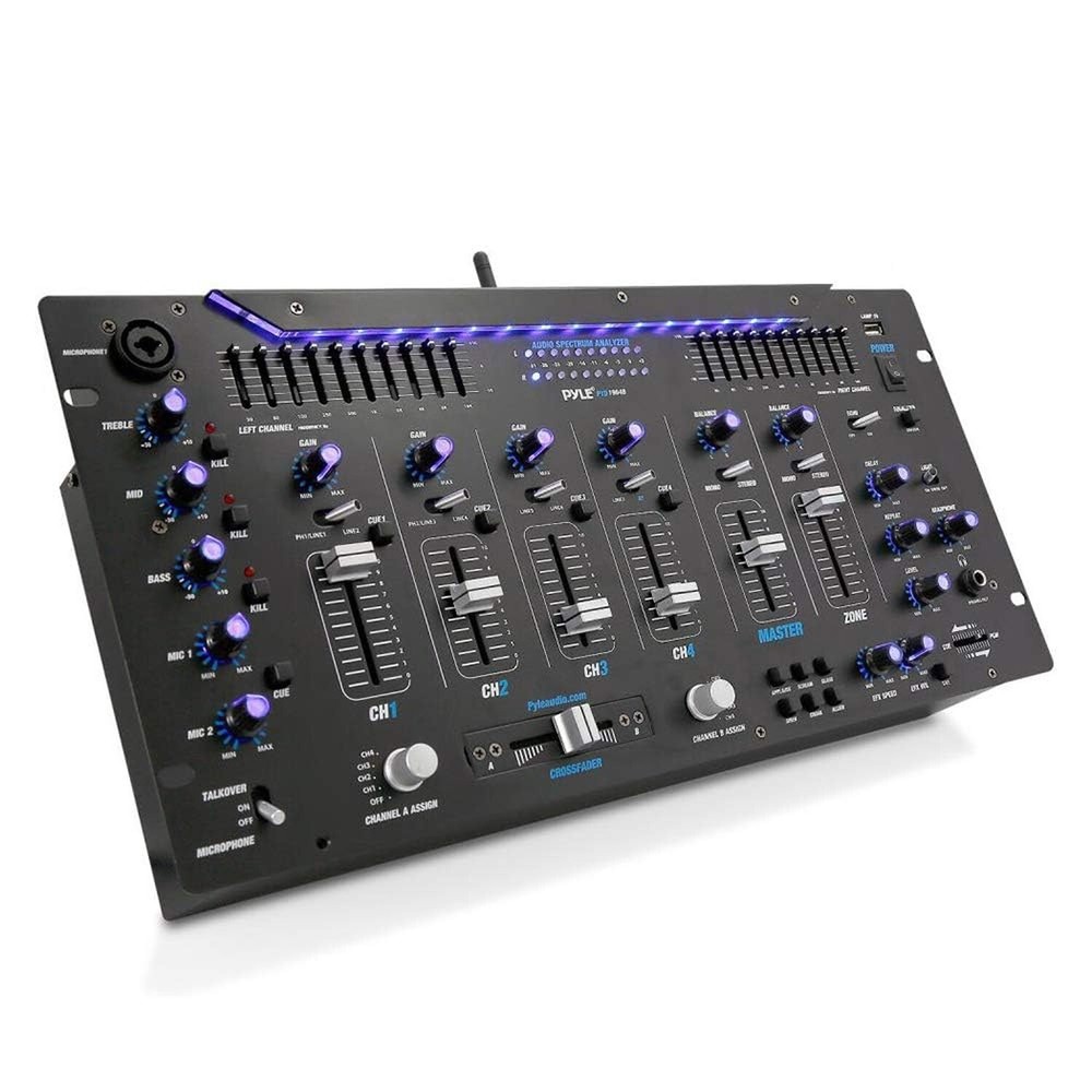 Pyle 6 Channel Mixer DJ Controller with Bluetooth, Professional Sound Digital...