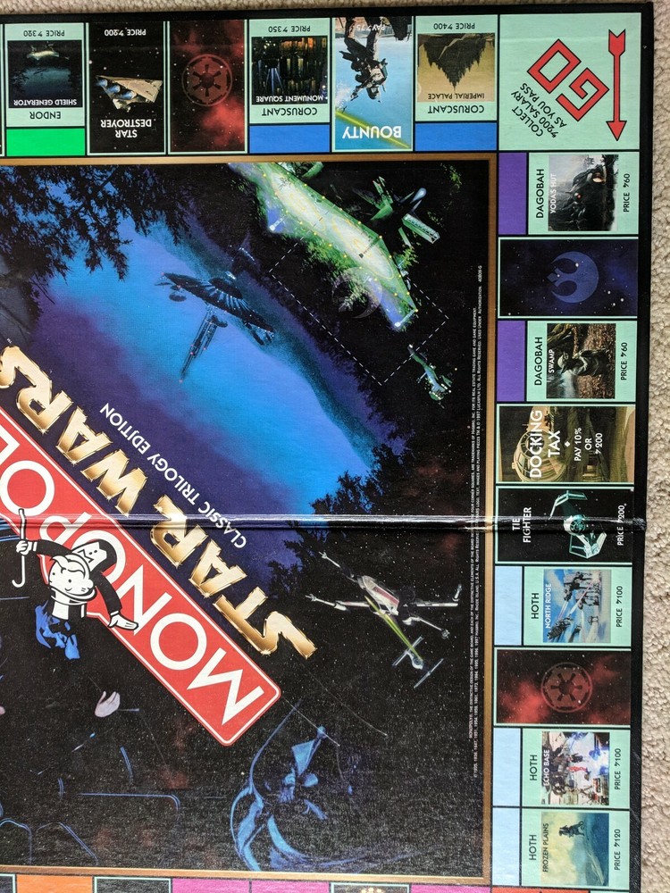 Star Wars Monopoly Classic Trilogy Edition Game Board~Board Only Replacement