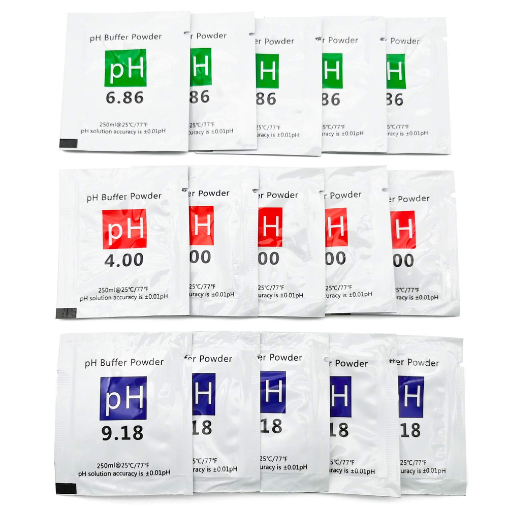 Duvindd 15 Pack Ph Meter Buffer Solution Powder for Precise Ph of Ph Meter, Cali