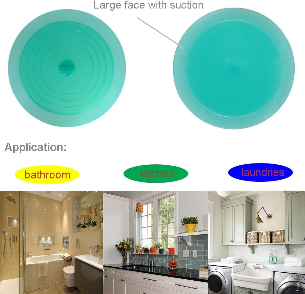 2 Pack Silicone Drain Stopper - 6" Suction Cover for Kitchen & Bath