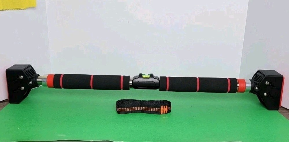 Doorway Pull up Bar, Adjustable Door Frame Pull up Bar & Level Meter, Locking