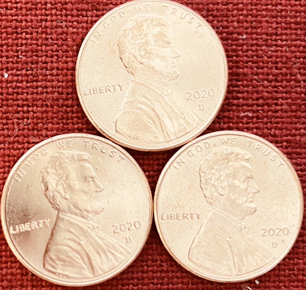 2020 D Lincoln Shield Cent Gem BU - Lot of Three