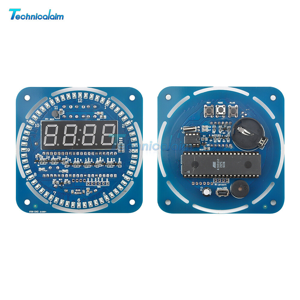 Assembled DS1302 Rotating LED Electronic 5V Digital Clock 51 SCM Learning Board