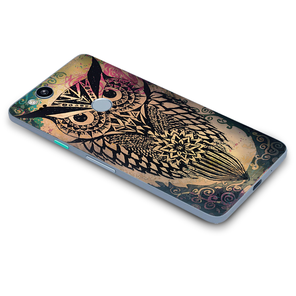 Google Pixel 2 Skins Decal Wrap Tribal Abstract Owl